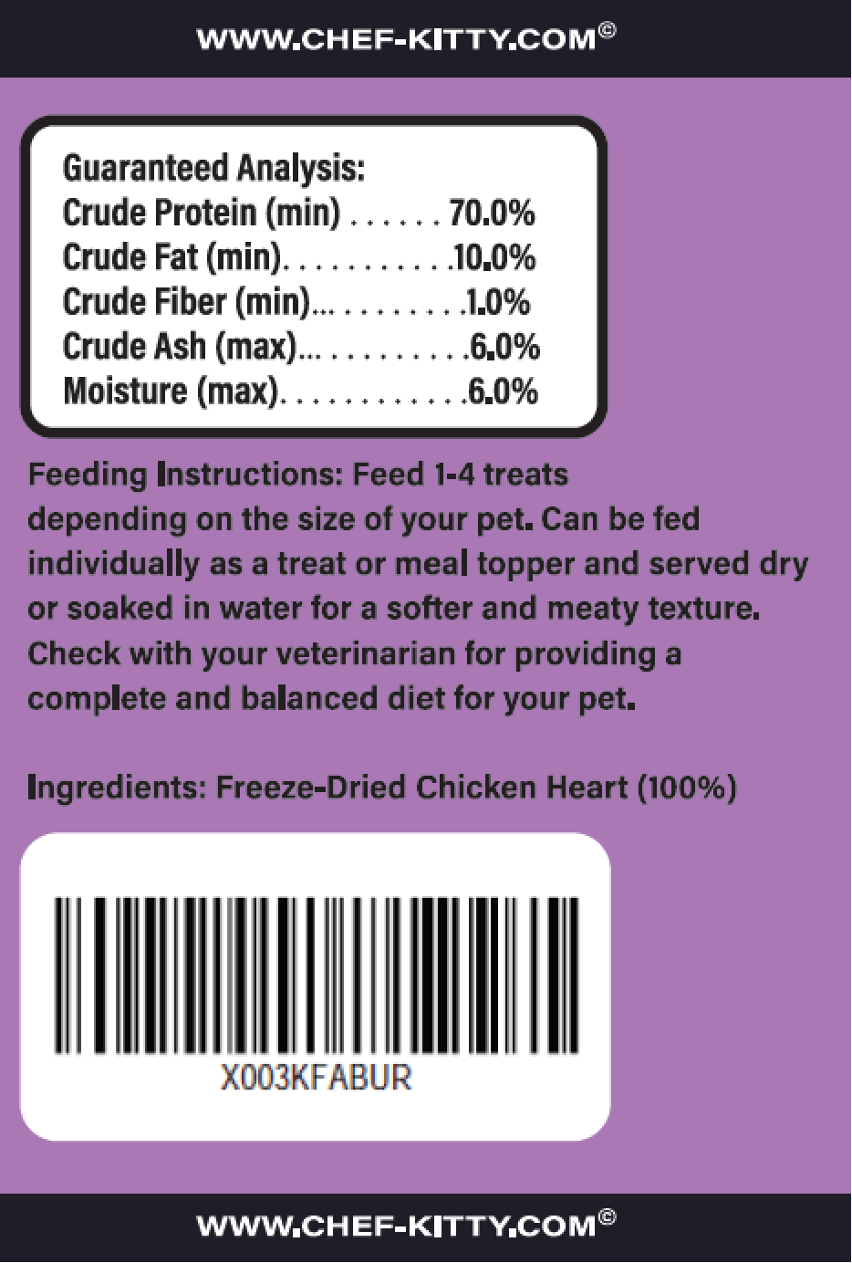 Freeze Dried Cat Treats Chicken Heart (1.75oz-3.5oz)