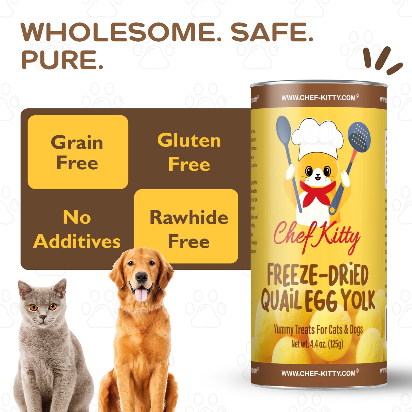 Freeze-Dried Raw Quail Egg Yolk for Dog & Cat Treats, All Natural Single-Ingredient High Protein and Omega-3, Gluten-Free, Training Reward Inspected & Tested in USA (4.4oz-8.8oz)