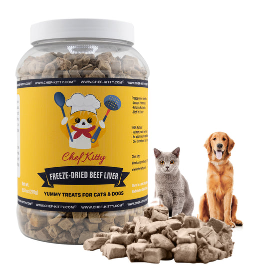 Freeze-Dried Raw Single Ingredient Dog Treats, Beef Liver, High Protein, Health Training Treats or Meal Topper for All Dogs, Grain-Free Inspected & Tested in USA (2.1oz-9.5oz)