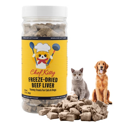 Freeze-Dried Raw Single Ingredient Dog Treats, Beef Liver, High Protein, Health Training Treats or Meal Topper for All Dogs, Grain-Free Inspected & Tested in USA (2.1oz-9.5oz)