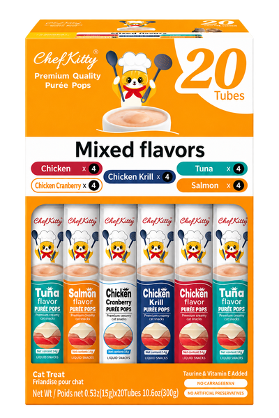 Chef Kitty Purée Pops - Grain-Free Cat Treats 20 Pack