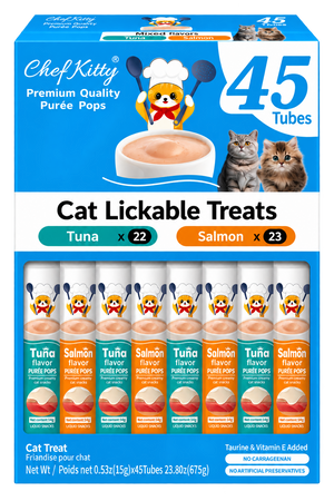 Chef Kitty Purée Pops - Grain-Free Cat Treats 45 Pack