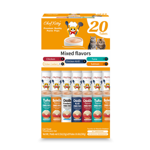 Chef Kitty Purée Pops - Grain-Free Cat Treats 20 Pack