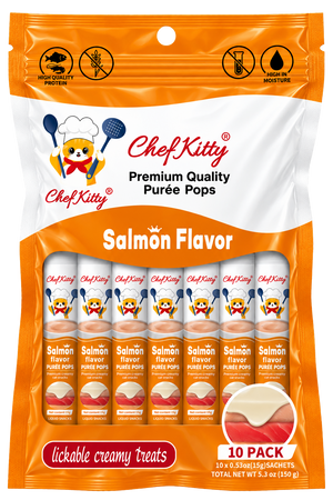 Chef Kitty Purée Pops - Lickable Creamy Cat Treats (10 Pack)