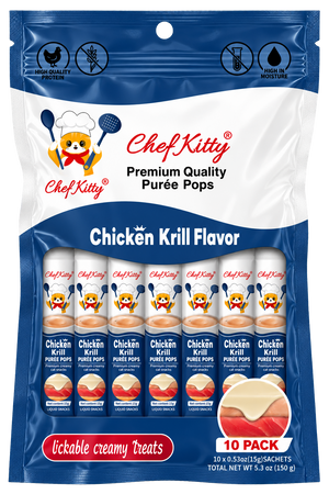 Chef Kitty Purée Pops - Lickable Creamy Cat Treats (10 Pack)