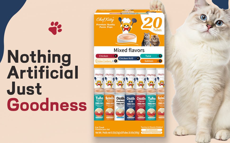 Chef Kitty Purée Pops - Lickable Creamy Cat Treats (10 Pack) - Chef - Kitty