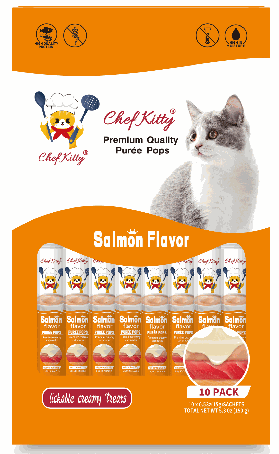 Chef Kitty Purée Pops, Cat Treats - Chef - Kitty