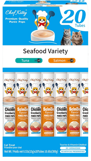 Chef Kitty Purée Pops - Grain - Free Cat Treats 20 Pack - Chef - Kitty