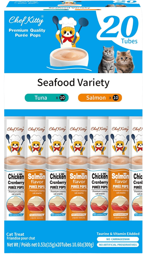 Chef Kitty Purée Pops - Grain - Free Cat Treats 20 Pack - Chef - Kitty