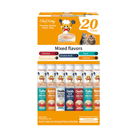 Chef Kitty Purée Pops - Grain - Free Cat Treats 20 Pack - Chef - Kitty