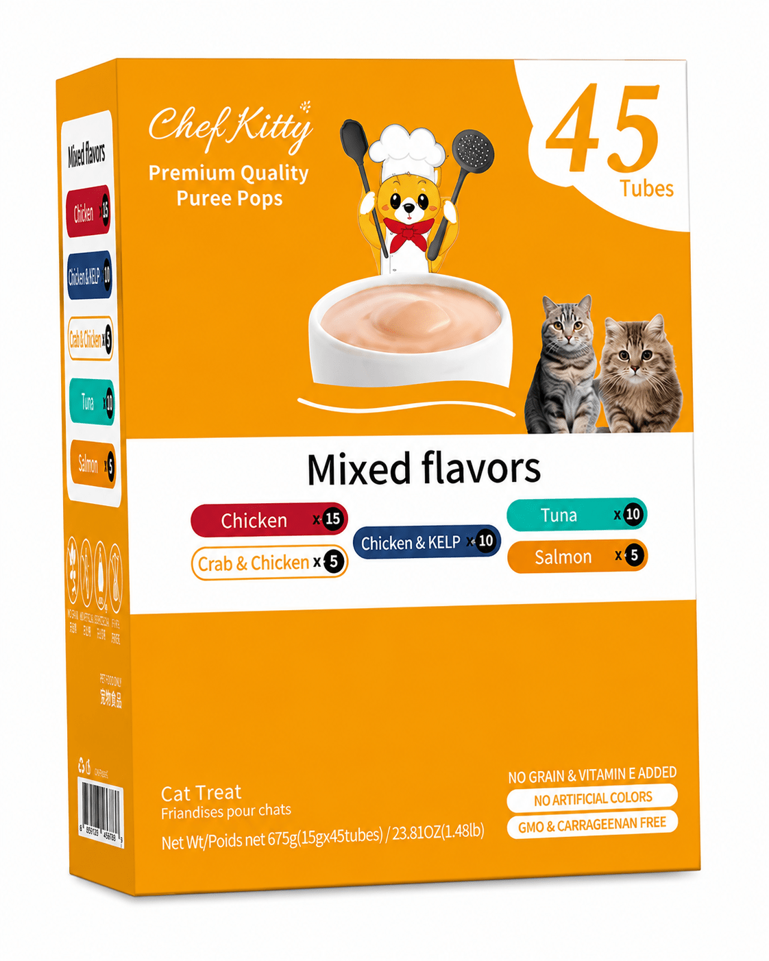 Chef Kitty Purée Pops - Grain - Free Cat Treats 20 Pack - Chef - Kitty