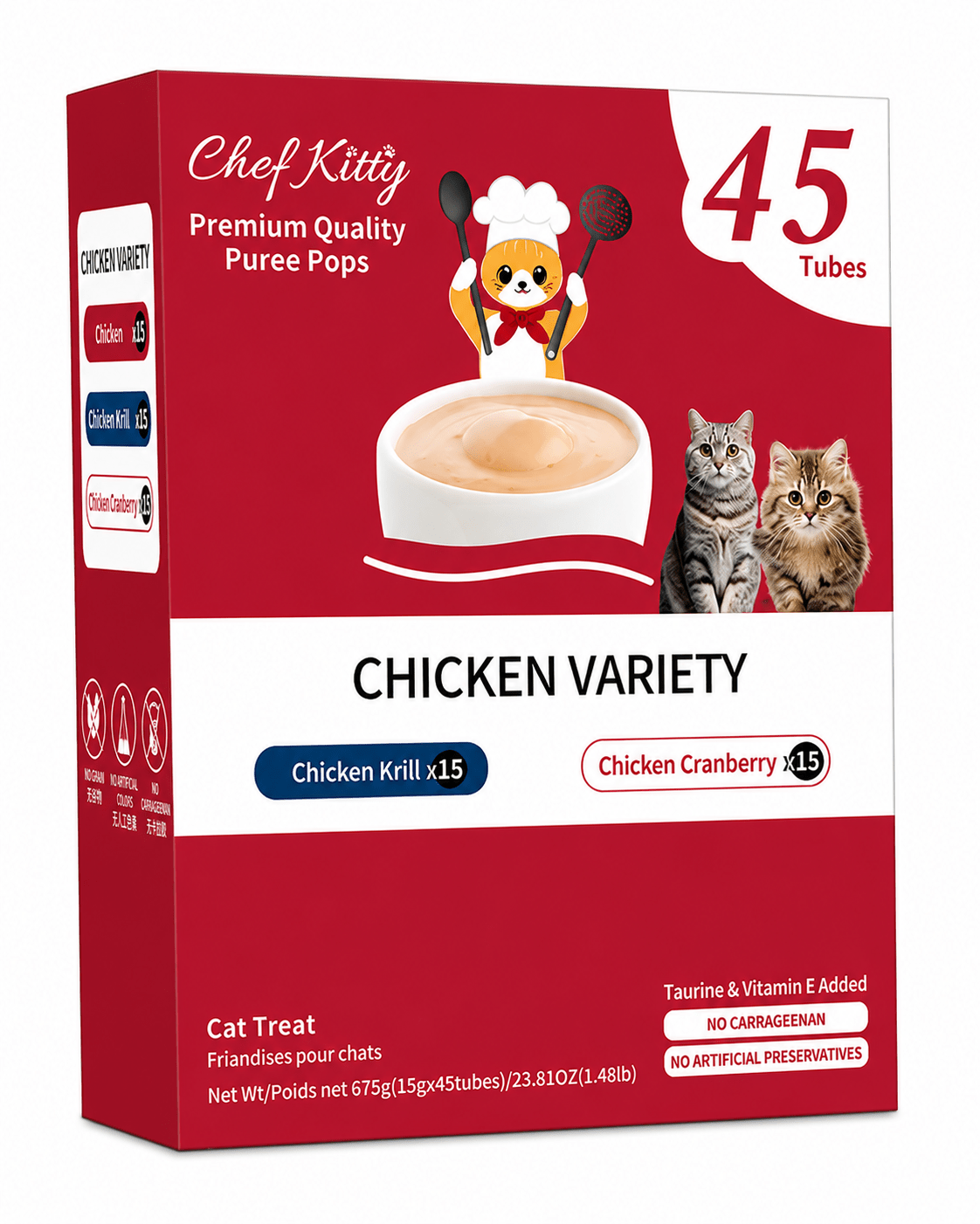 Chef Kitty Purée Pops - Grain - Free Cat Treats 20 Pack - Chef - Kitty