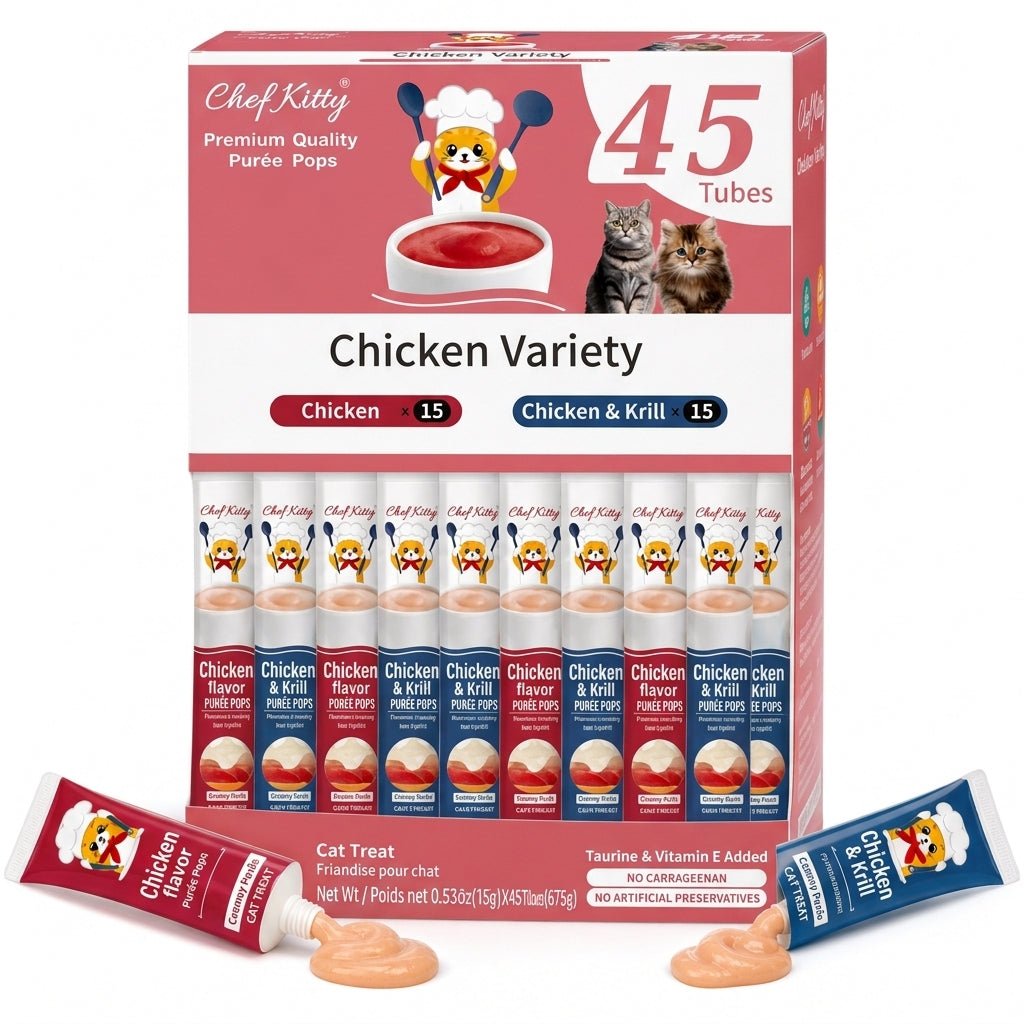 Chef Kitty Purée Pops - Grain-Free Cat Treats 45 Pack - Chef-Kitty