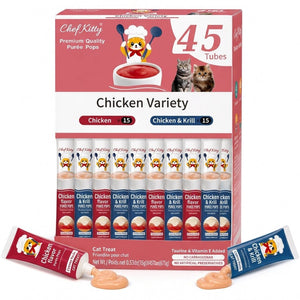 Chef Kitty Purée Pops - Grain-Free Cat Treats 45 Pack - Chef-Kitty