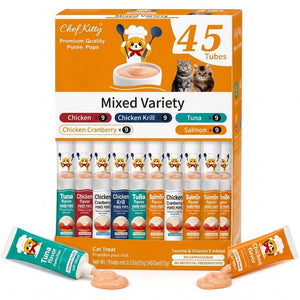 Chef Kitty Purée Pops - Grain-Free Cat Treats 45 Pack - Chef-Kitty