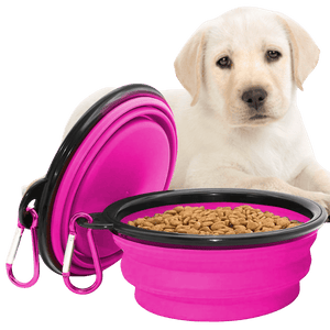 Collapsible Dog Bowls for Travel, Portable Dog Water Bowl & Food Bowl for Dogs and Cats, Foldable Pet Feeding Dish for Walking Hiking Camping with Carabiner, BPA Free - Chef - Kitty
