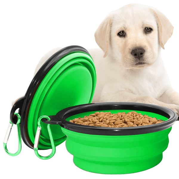 Collapsible Dog Bowls for Travel, Portable Dog Water Bowl & Food Bowl for Dogs and Cats, Foldable Pet Feeding Dish for Walking Hiking Camping with Carabiner, BPA Free - Chef - Kitty