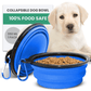 Collapsible Dog Bowls for Travel, Portable Dog Water Bowl & Food Bowl for Dogs and Cats, Foldable Pet Feeding Dish for Walking Hiking Camping with Carabiner, BPA Free - Chef - Kitty