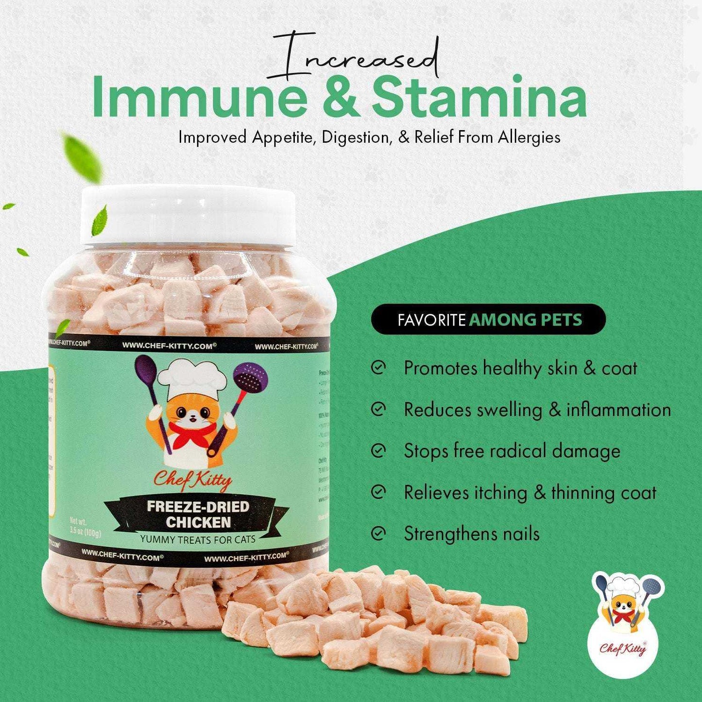 Freeze Dried Chicken Cat and Dog Treats - Chef - Kitty