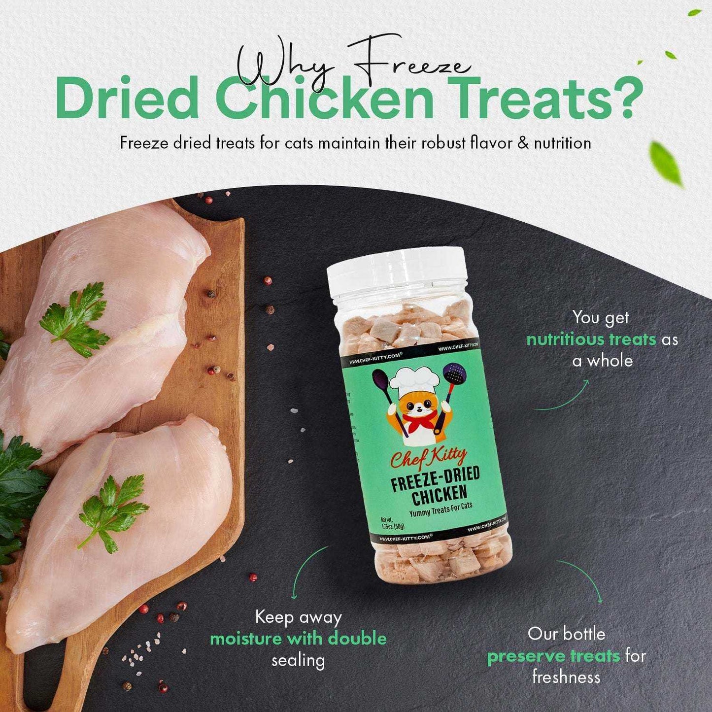 Chicken Treats for Cats & Dogs – Human Grade Freeze-Dried, USA Tested