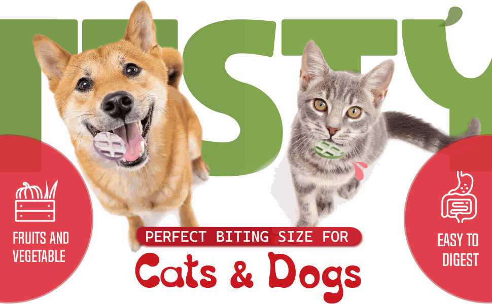 Freeze Dried Chicken Cat & Dog Treats - Waffles made with Human Grade Chicken Breast & Liver - 4 Natural Flavors - Healthy, Tasty, Dry Food for Indoor Cats, Kittens, Dogs - Inspected & Tested in the USA - Chef - Kitty