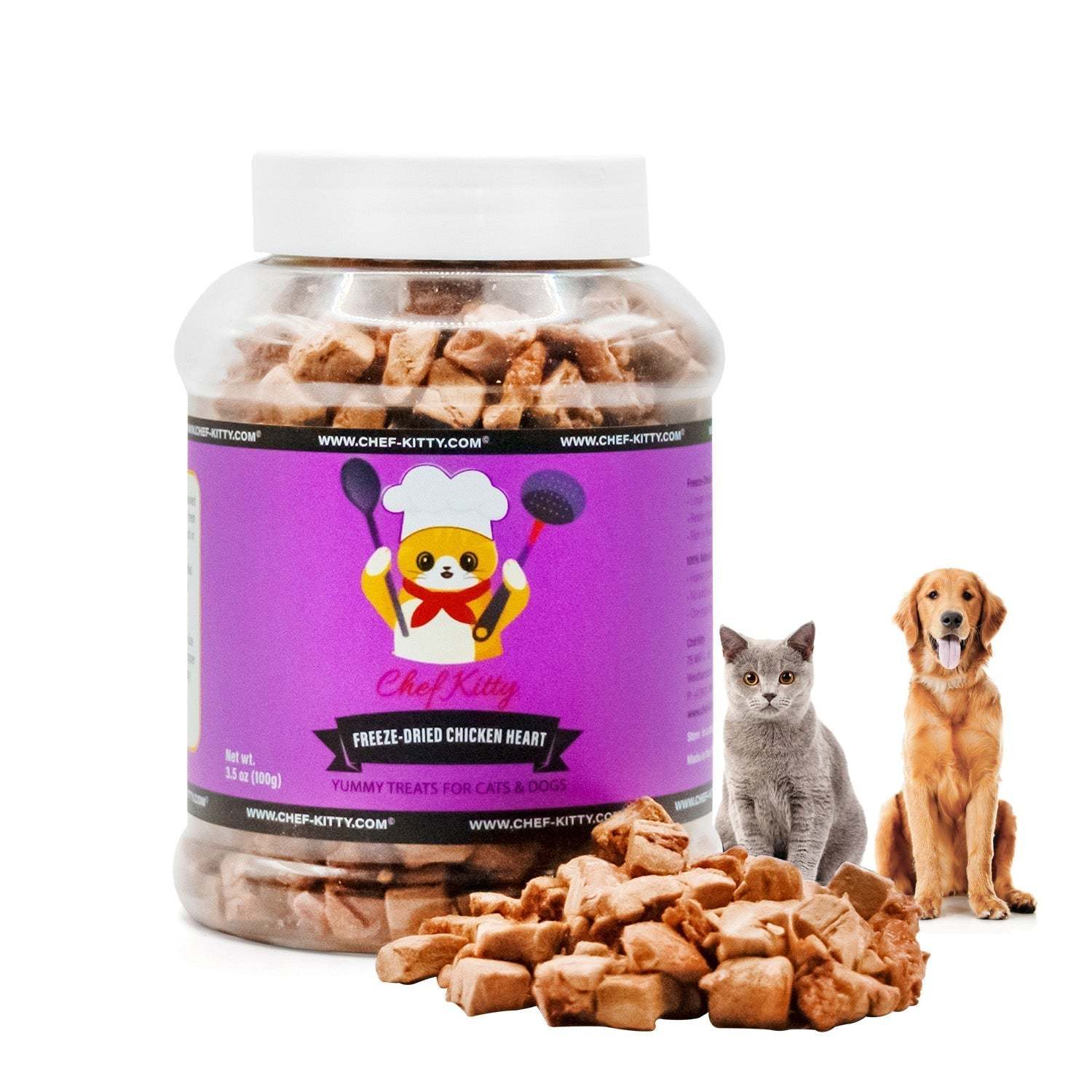 Freeze Dried Chicken Heart Cat & Dog Treats - Chef - Kitty