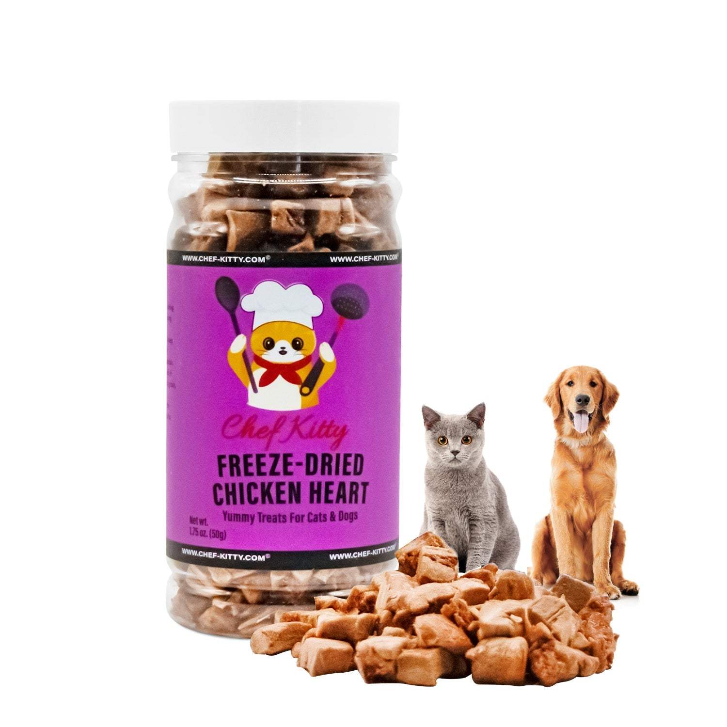 Freeze Dried Chicken Heart Cat & Dog Treats - Chef - Kitty