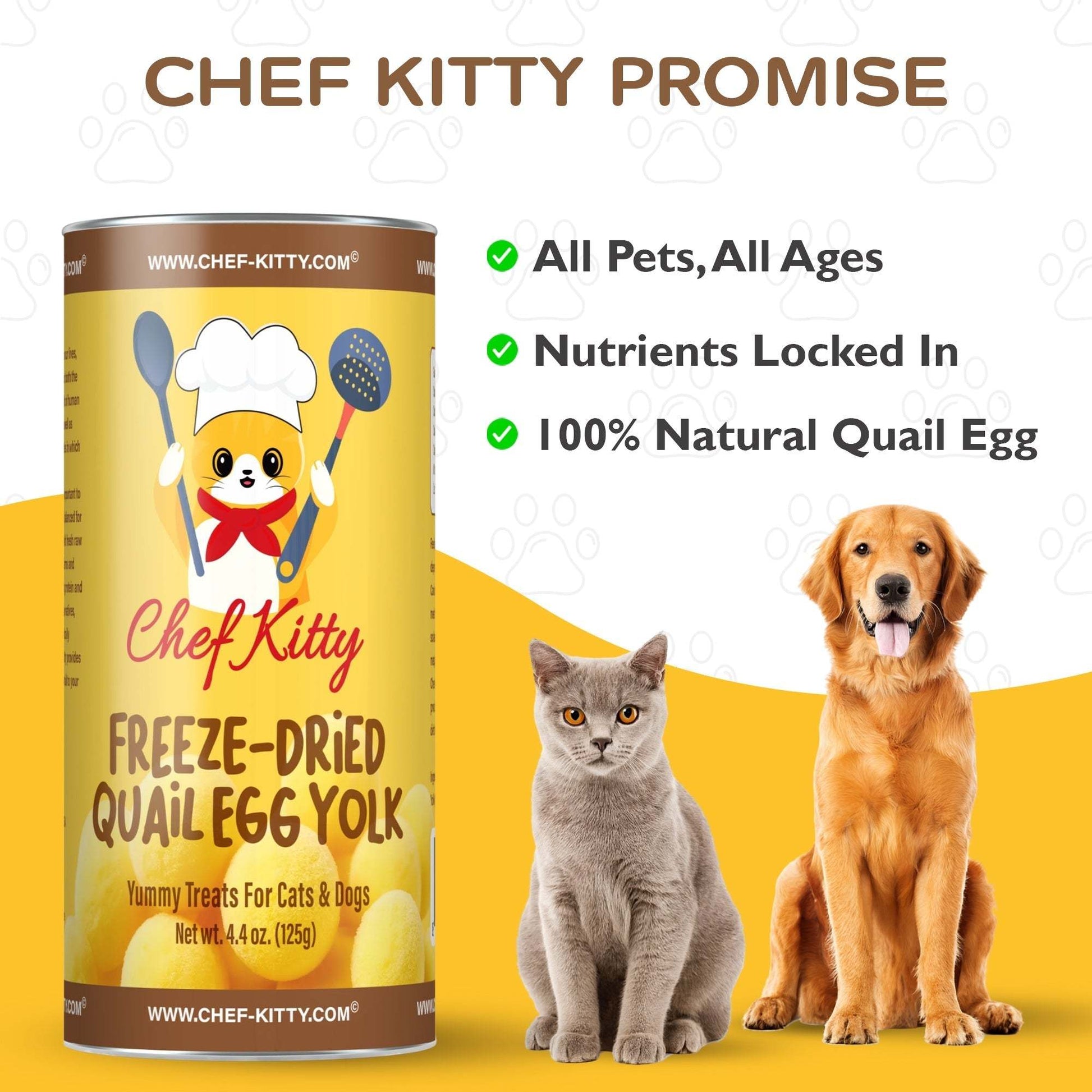 All Natural Freeze-Dried Quail Egg Yolk Treats for Cats & Dogs  