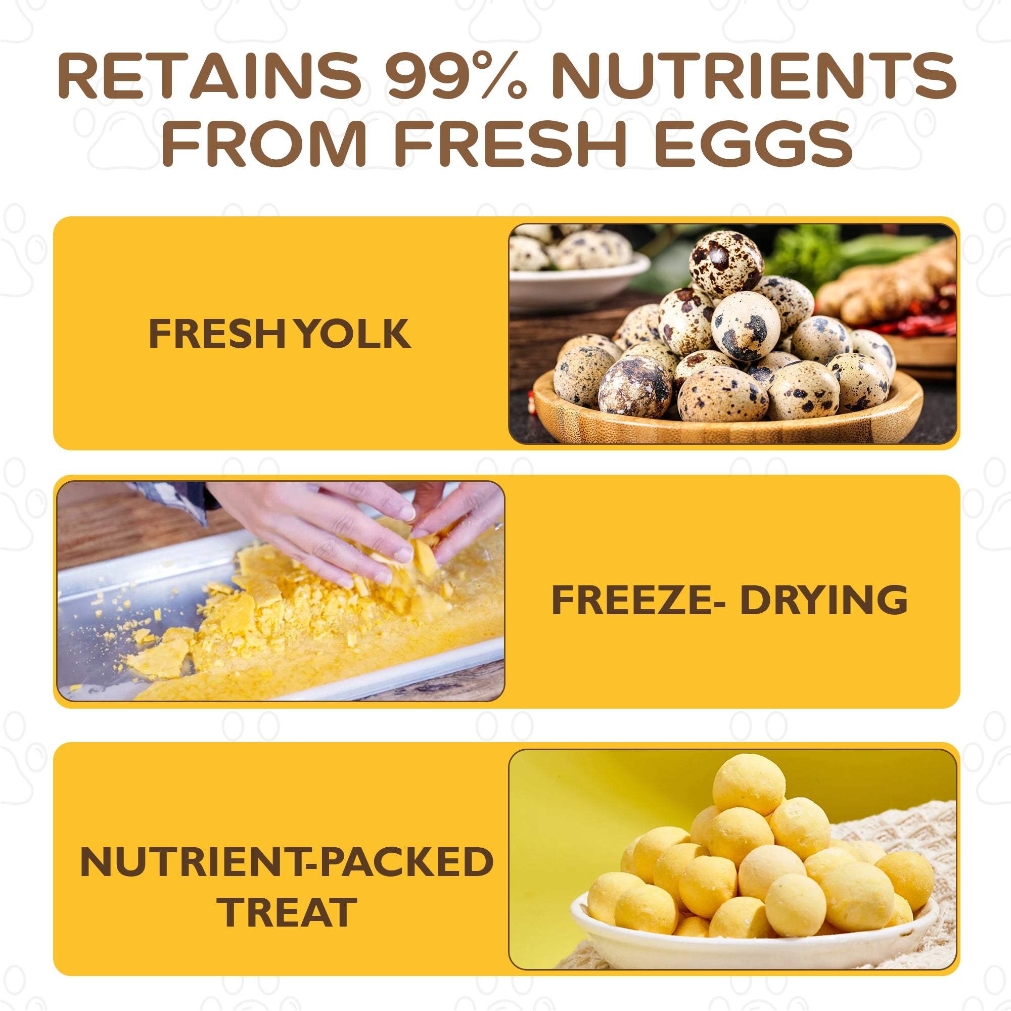 All Natural Freeze-Dried Quail Egg Yolk Treats - Chef - Kitty