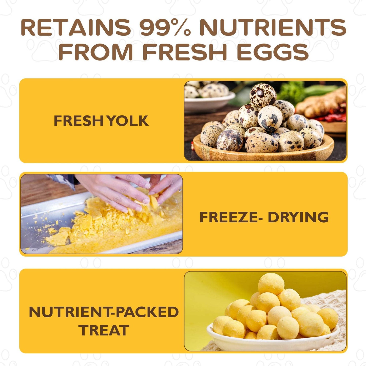 All Natural Freeze-Dried Quail Egg Yolk Treats for Cats & Dogs  