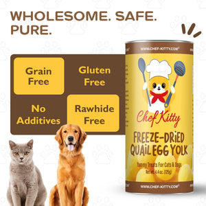 All Natural Freeze-Dried Quail Egg Yolk Treats - Chef - Kitty
