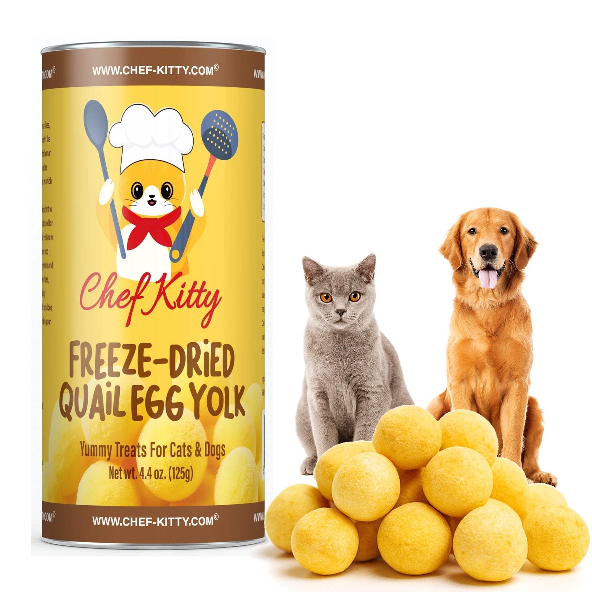 All Natural Freeze-Dried Quail Egg Yolk Treats - Chef - Kitty