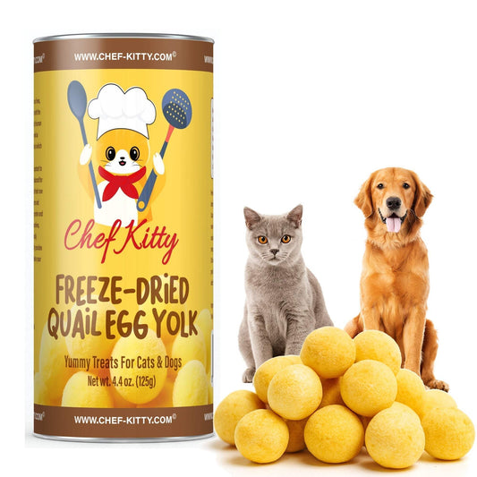 All Natural Freeze-Dried Quail Egg Yolk Treats for Cats & Dogs  