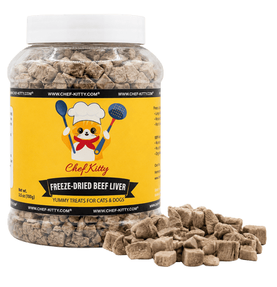 High - Protein Beef Liver Cat and Dog Treats - USA Inspected, Grain - Free! - Chef - Kitty