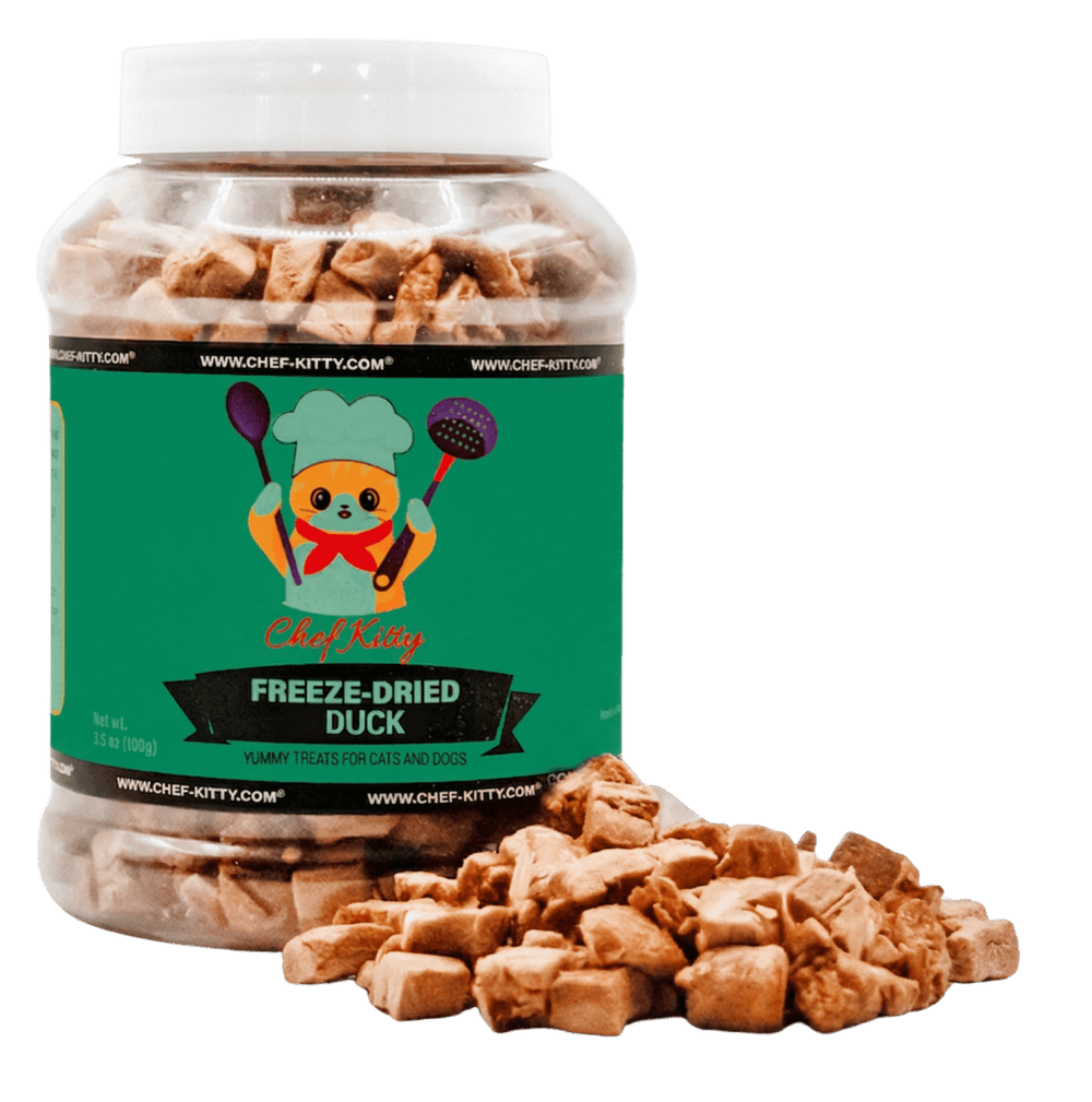 Human Grade Freeze - Dried Duck Treats for Cats & Dogs - Healthy & Tasty - USA Inspected (1.6oz - 3.0oz) - Chef - Kitty