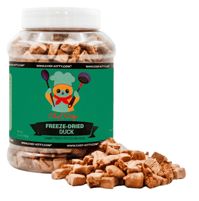 Human Grade Freeze - Dried Duck Treats for Cats & Dogs - Healthy & Tasty - USA Inspected (1.6oz - 3.0oz) - Chef - Kitty