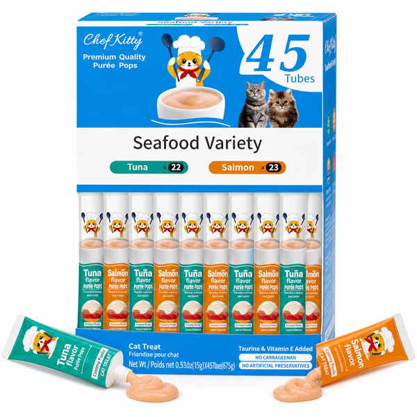 Chef Kitty Purée Pops - Grain-Free Cat Treats 45 Pack