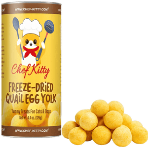 Quail Egg Yolk Treats for Cats & Dogs, All Natural High Protein, Gluten - Free, Made in USA - Chef - Kitty