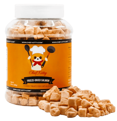 Wild Caught Freeze Dried Salmon Treats for Cats & Dogs - 100% Natural - Chef - Kitty